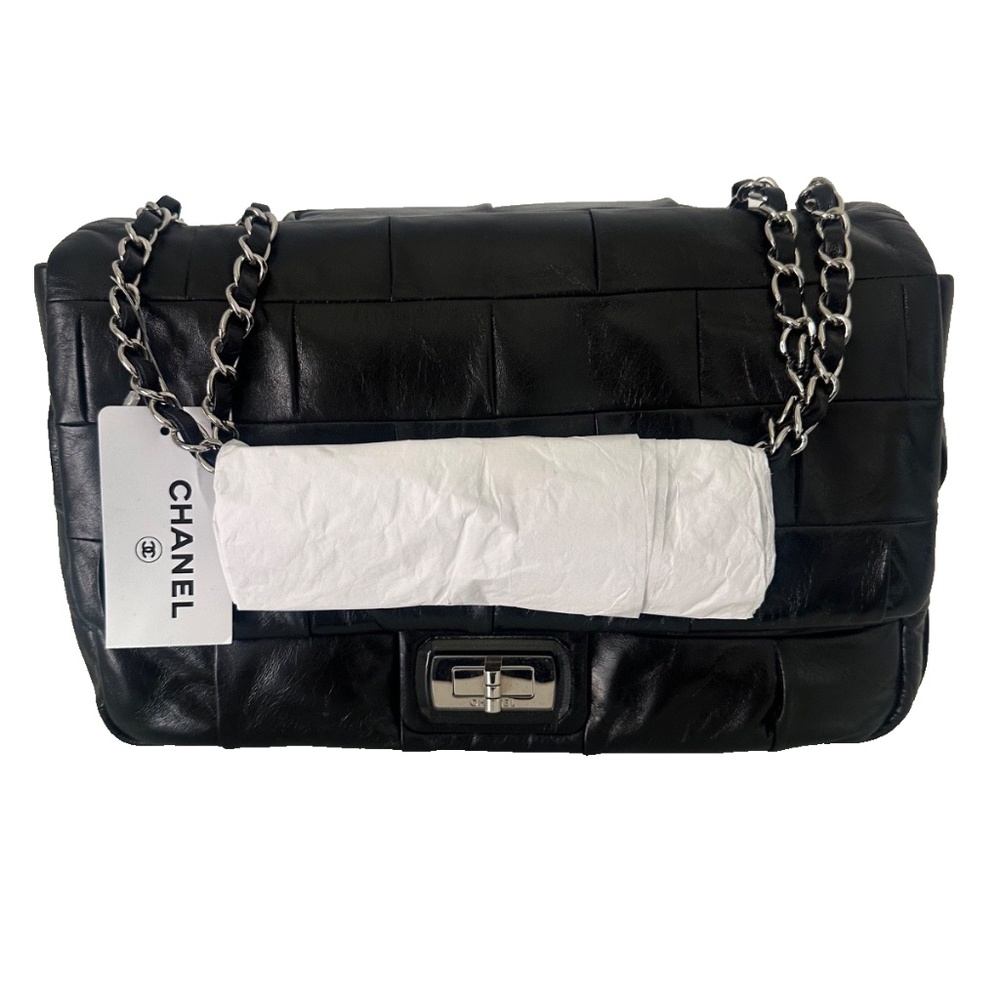 New Chanel Classic 227 Patchwork Reissue 2.55 Black Leather Flap Bag